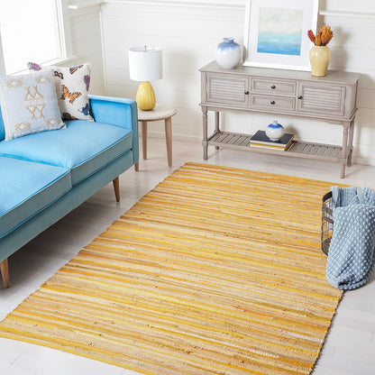 SAFAVIEH Area Rug 3x5 - Rag Rug Collection - Blue & Multi, Handmade Cotton, Boho Stripe Pattern, Ideal for Entryway, Living Room, Bedroom, Dining Space (RAR130B)