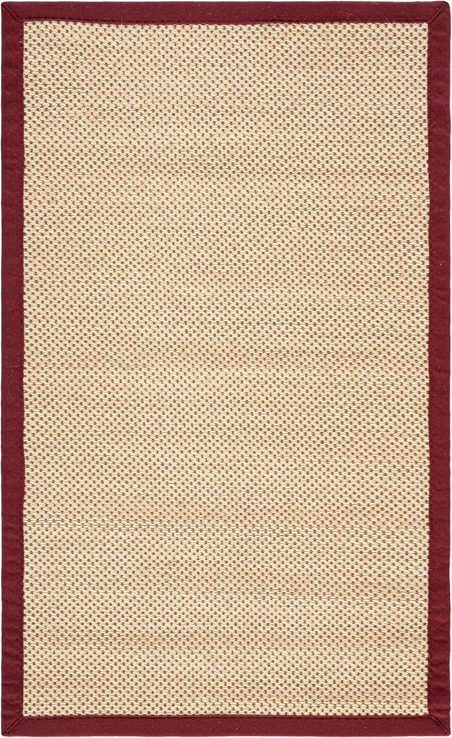 SAFAVIEH Area Rug 11x15 - Natural Fiber Collection - Large - Maize & Linen Color, Sisal, Woven Design with Border (NF141B) - Colors A