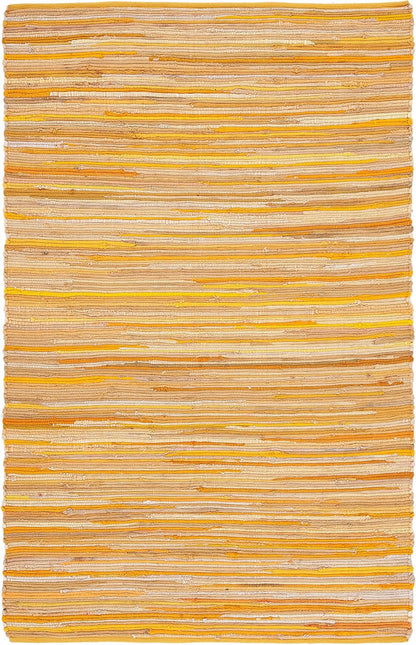 SAFAVIEH Area Rug 3x5 - Rag Rug Collection - Blue & Multi, Handmade Cotton, Boho Stripe Pattern, Ideal for Entryway, Living Room, Bedroom, Dining Space (RAR130B)