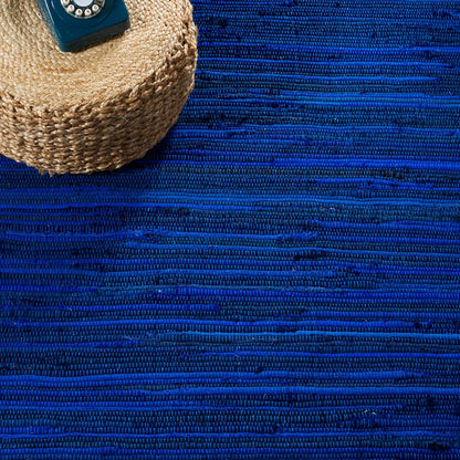 SAFAVIEH Area Rug 3x5 - Rag Rug Collection - Blue & Multi, Handmade Cotton, Boho Stripe Pattern, Ideal for Entryway, Living Room, Bedroom, Dining Space (RAR130B)