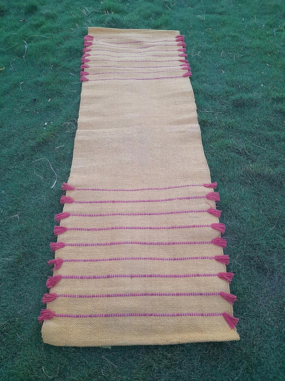 Jaipur art & Rugs Cotton Yoga Mat - Eco-Friendly Hand-Woven Rug - Non Slip & Thick (24”x72”x5mm) for Everyday Fitness at Home - Comfortable Extra-Long
