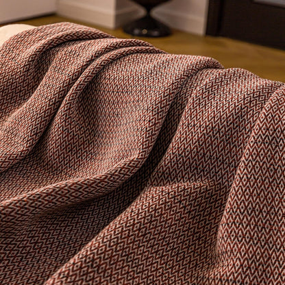 Peshtemania Premium Cotton Throw Blanket, 50x60 inches, Light Blue, Turkish Herringbone, Farmhouse Decor, Yoga Blanket, Picnic Blanket