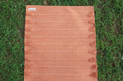 EcoComfort Cotton Yoga Mat - Hand-Woven, Extra-Thick for Ultimate Home Fitness - Durable & Stylish Yoga Rug (24”x72”x5mm)