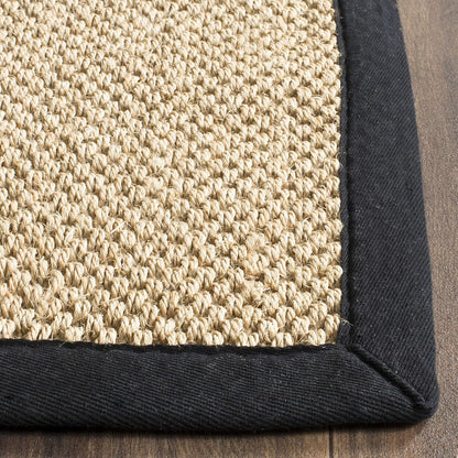 SAFAVIEH Area Rug 11x15 - Natural Fiber Collection - Large - Maize & Linen Color, Sisal, Woven Design with Border (NF141B) - Colors A