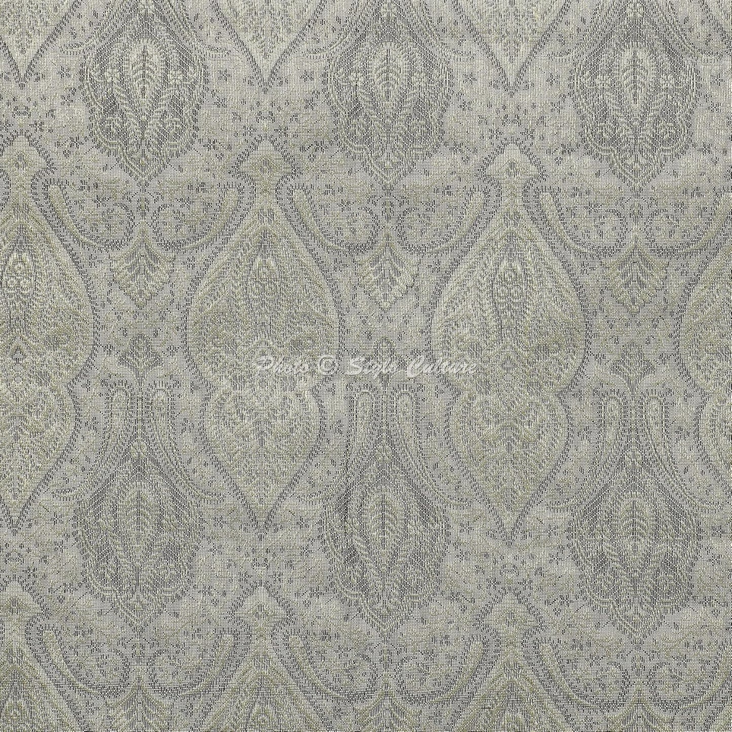 Ethnic Decorative Brocade Bolster Pillow Covers Grey Damask Silk Jacquard Weave Round Meditation Pillow Traditional Floral Cylindrical Cushion Covers - (76x38 cm) | Set of 2 Pcs