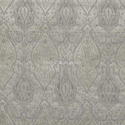 Ethnic Decorative Brocade Bolster Pillow Covers Grey Damask Silk Jacquard Weave Round Meditation Pillow Traditional Floral Cylindrical Cushion Covers - (76x38 cm) | Set of 2 Pcs