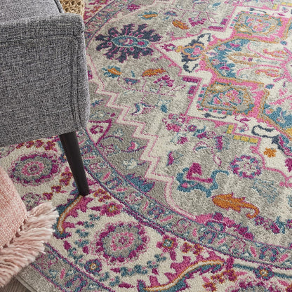 Nourison Home Passion Teal Multicolor 9' x 12' Area Rug - Easy Clean, Non Shedding, Bed Room, Living Room, Dining Room, Kitchen (9' x 12')