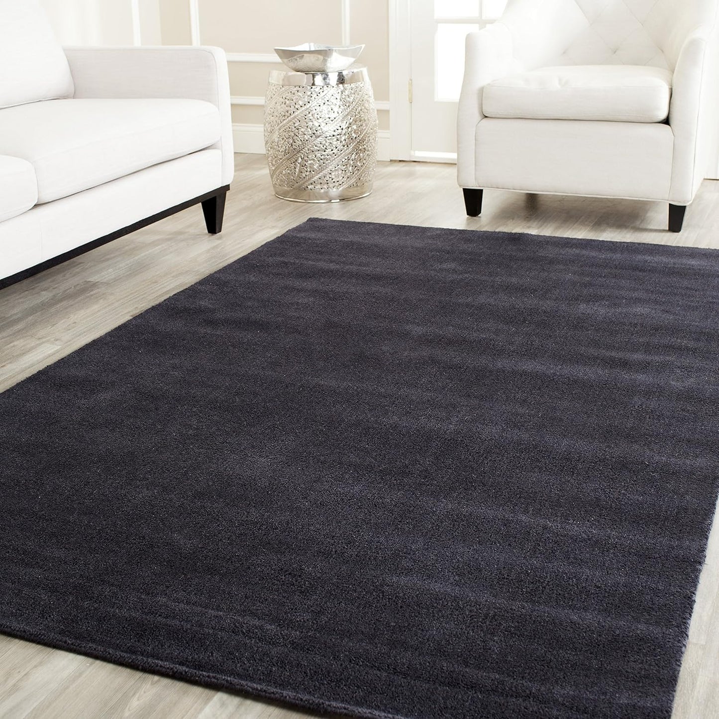 SAFAVIEH Himalaya Collection 6' Round Black HIM610C Handmade Premium Wool Area Rug