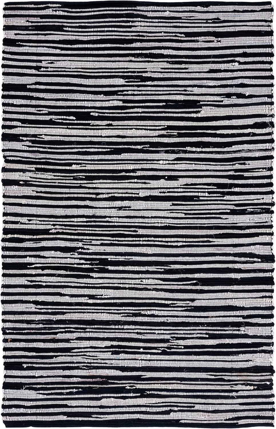 SAFAVIEH Area Rug 3x5 - Rag Rug Collection - Blue & Multi, Handmade Cotton, Boho Stripe Pattern, Ideal for Entryway, Living Room, Bedroom, Dining Space (RAR130B)