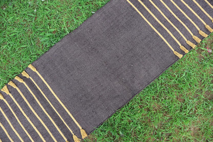 Cotton Organic Yoga Mat - Eco-Friendly Hand-Woven Rug - Handloom Foldable Yoga Mat for Everyday Fitness Maditation Rug - (24”x72”)