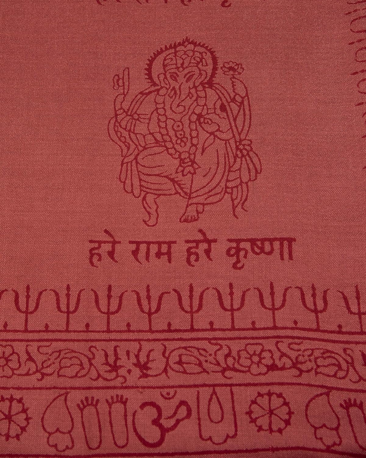 Yoga Scarf Meditation Shawl Large Wrap Hindu Prayer Stole OM Ganesha print