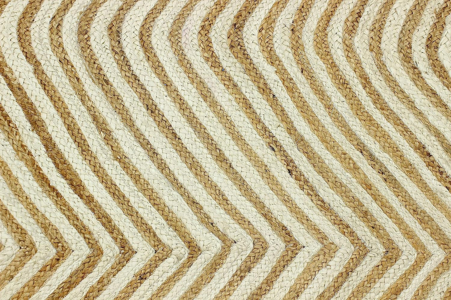 Scalloped Edge Kilim Rug 3' Square Rug Beige & Multicolor Cape Cod Design Carpet Thick 0.27 inches Hand Braided Jute Flatweave Indoor Outdoor Use Rugs for Bedroom, Kitche, Yoga Mat
