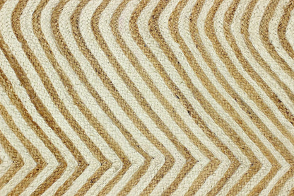 Scalloped Edge Kilim Rug 3' Square Rug Beige & Multicolor Cape Cod Design Carpet Thick 0.27 inches Hand Braided Jute Flatweave Indoor Outdoor Use Rugs for Bedroom, Kitche, Yoga Mat