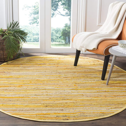 SAFAVIEH Area Rug 3x5 - Rag Rug Collection - Blue & Multi, Handmade Cotton, Boho Stripe Pattern, Ideal for Entryway, Living Room, Bedroom, Dining Space (RAR130B)
