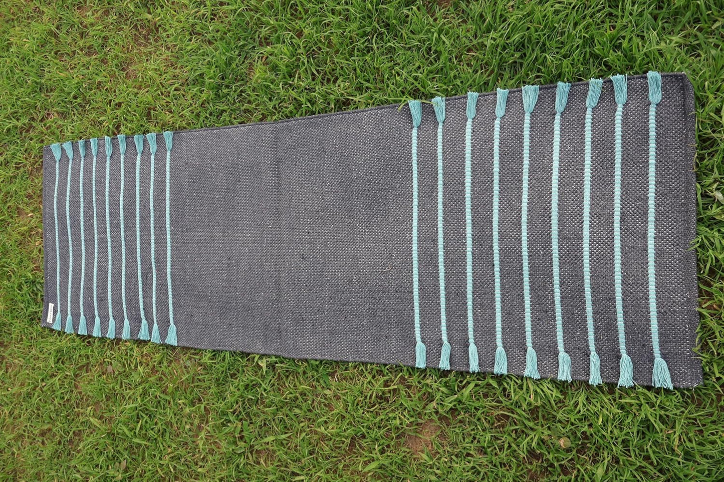 Cotton Organic Yoga Mat - Eco-Friendly Hand-Woven Rug - Handloom Foldable Yoga Mat for Everyday Fitness Maditation Rug - (24”x72”)