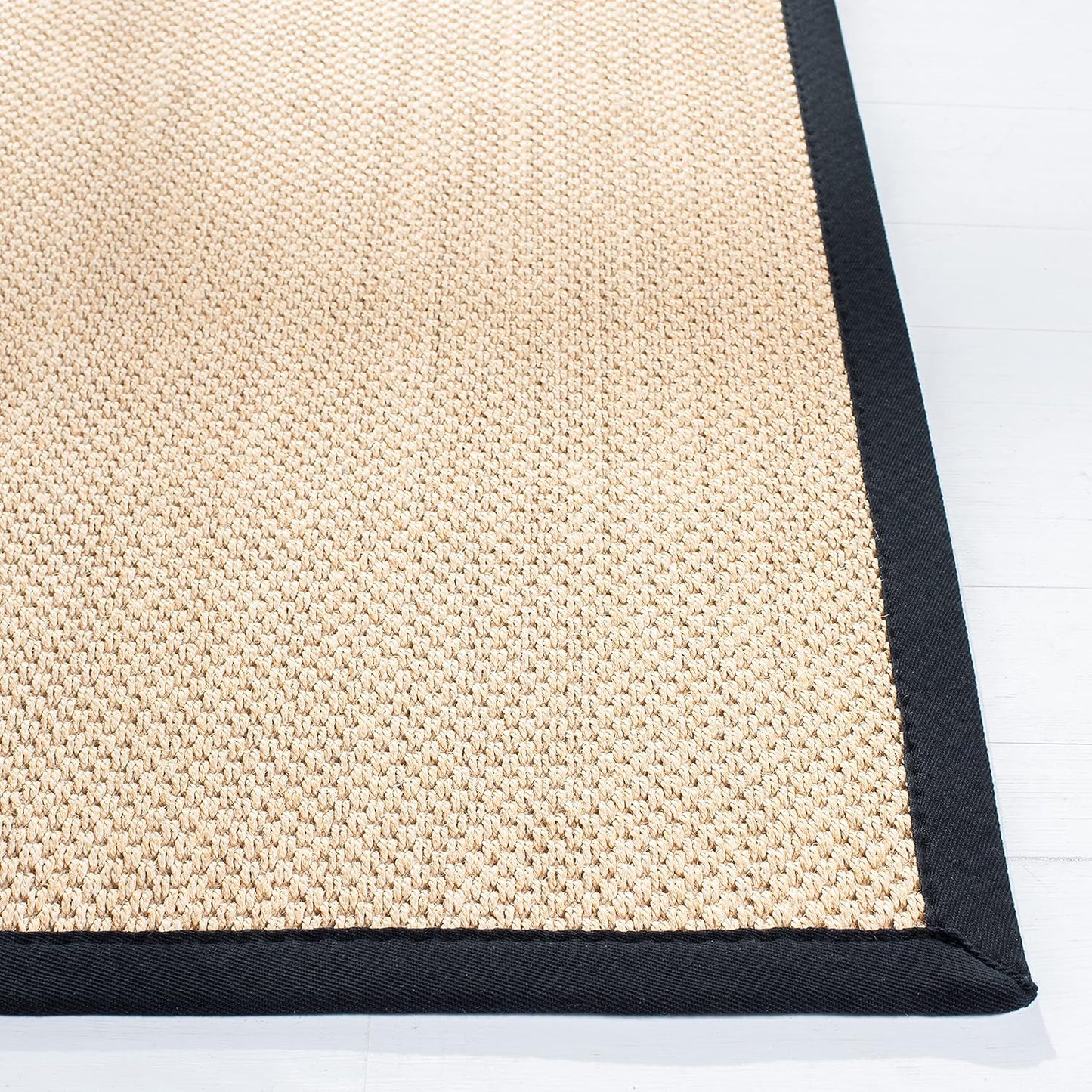 SAFAVIEH Area Rug 11x15 - Natural Fiber Collection - Large - Maize & Linen Color, Sisal, Woven Design with Border (NF141B) - Colors B