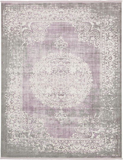 Unique Loom New Classical Collection Area Rug - Olwen (4'Round, Purple/ Gray)