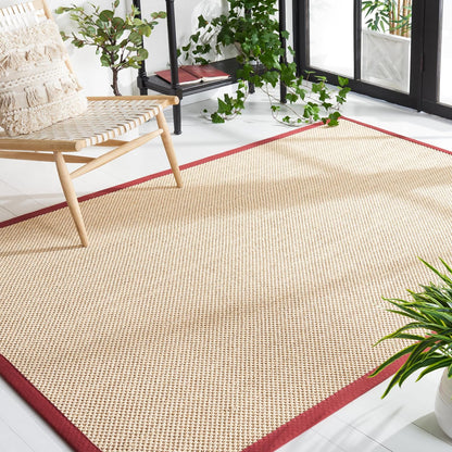 SAFAVIEH Area Rug 11x15 - Natural Fiber Collection - Large - Maize & Linen Color, Sisal, Woven Design with Border (NF141B) - Colors A