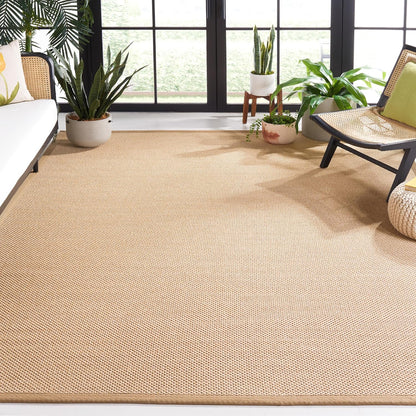SAFAVIEH Area Rug 11x15 - Natural Fiber Collection - Large - Maize & Linen Color, Sisal, Woven Design with Border (NF141B) - Colors A