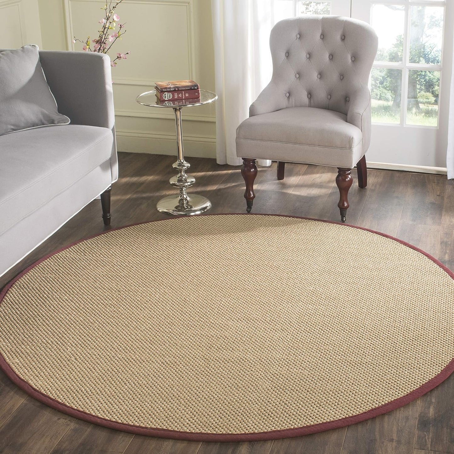 SAFAVIEH Area Rug 11x15 - Natural Fiber Collection - Large - Maize & Linen Color, Sisal, Woven Design with Border (NF141B) - Colors B