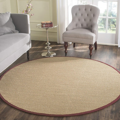 SAFAVIEH Area Rug 11x15 - Natural Fiber Collection - Large - Maize & Linen Color, Sisal, Woven Design with Border (NF141B) - Colors B