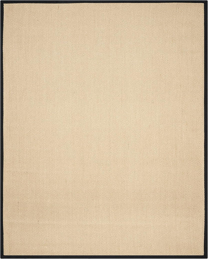 SAFAVIEH Area Rug 11x15 - Natural Fiber Collection - Large - Maize & Linen Color, Sisal, Woven Design with Border (NF141B) - Colors A