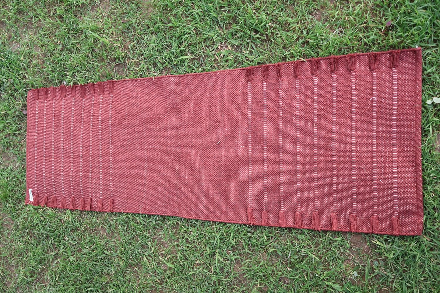 EcoComfort Cotton Yoga Mat - Hand-Woven, Extra-Thick for Ultimate Home Fitness - Durable & Stylish Yoga Rug (24”x72”x5mm)