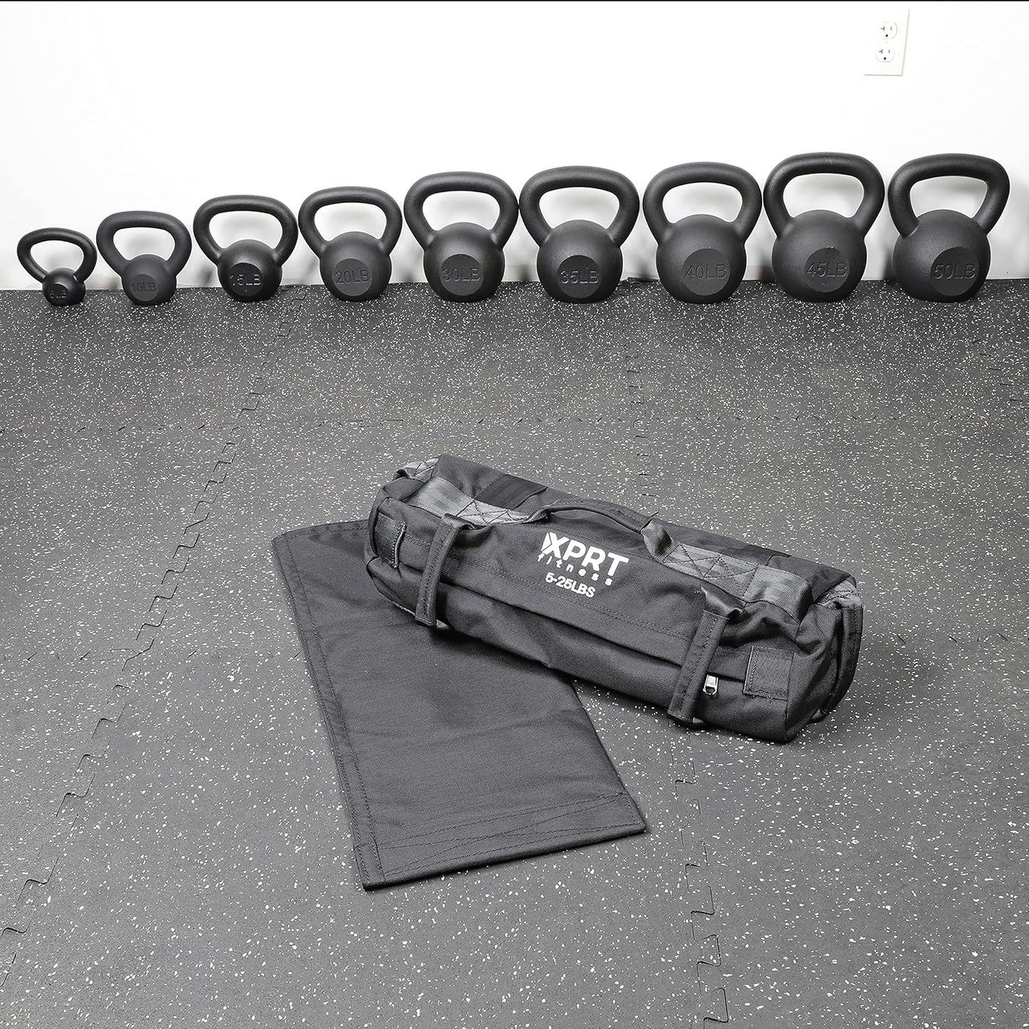 XPRT Fitness Workout Sandbag for Heavy Duty Workout Cross Training 7 Multi-positional Handles - Color Army Green/Black/Camo