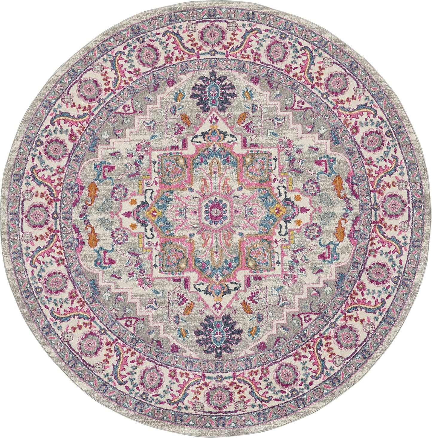 Nourison Home Passion Teal Multicolor 9' x 12' Area Rug - Easy Clean, Non Shedding, Bed Room, Living Room, Dining Room, Kitchen (9' x 12')