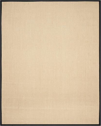 SAFAVIEH Area Rug 11x15 - Natural Fiber Collection - Large - Maize & Linen Color, Sisal, Woven Design with Border (NF141B) - Colors A