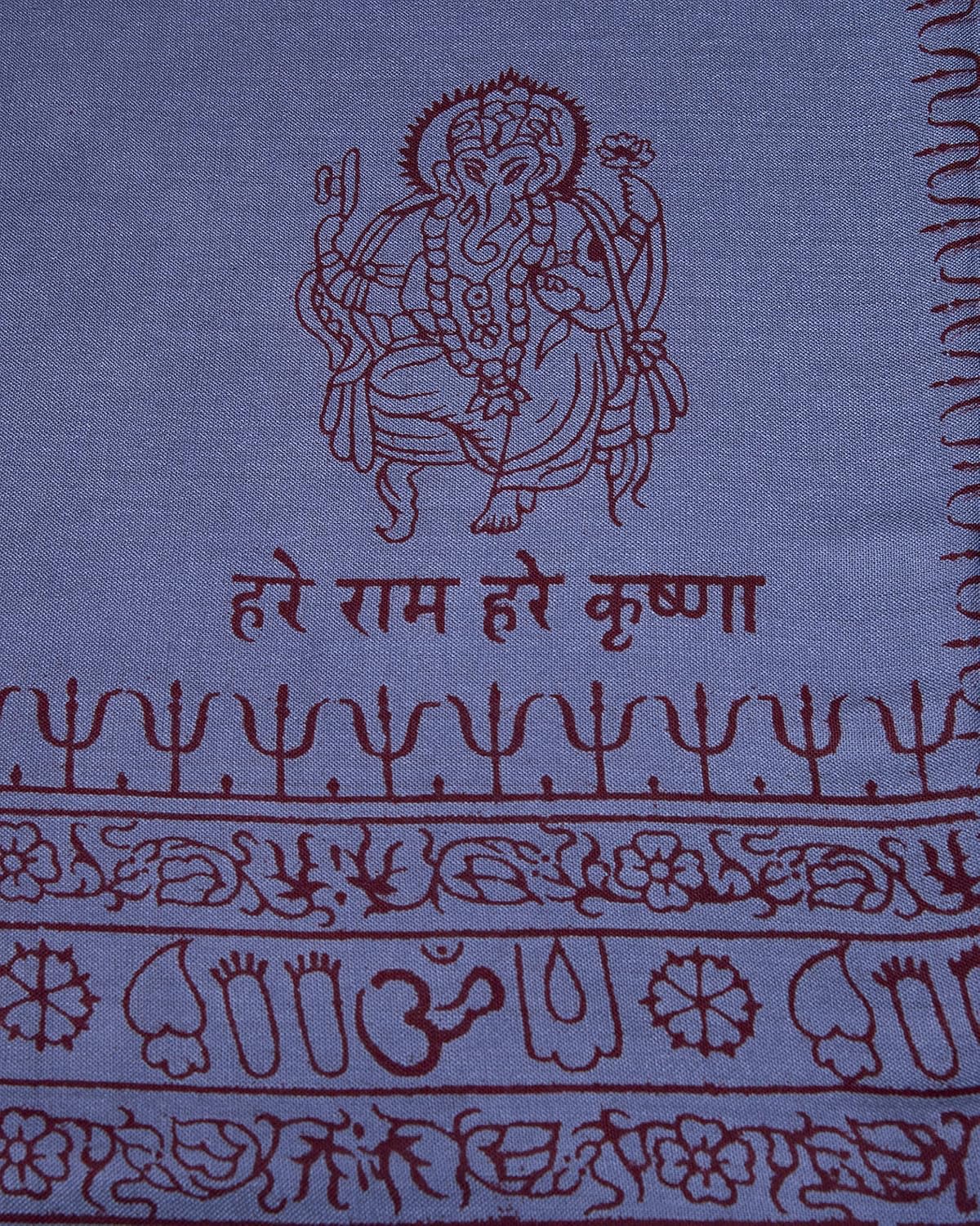 Yoga Scarf Meditation Shawl Large Wrap Hindu Prayer Stole OM Ganesha print