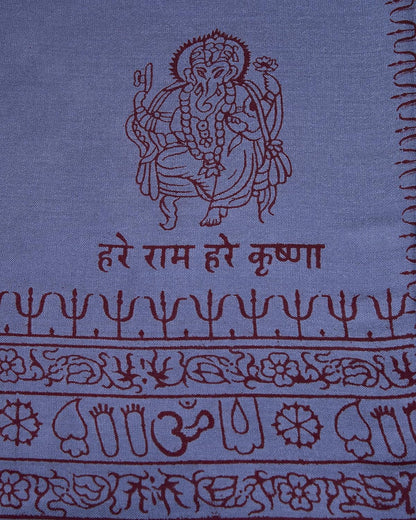 Yoga Scarf Meditation Shawl Large Wrap Hindu Prayer Stole OM Ganesha print