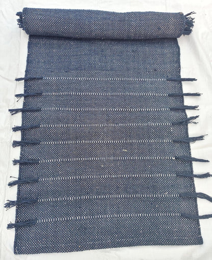 Indian Handmade100 % Organic Anti Skid Multi Colour Cotton Yoga Mat - Eco-Friendly Hand-Woven Rug - Non-Slip & Thick (24”x72”x5mm) for Hot yoga & Everyday Fitness at Home - Comfortable & Foldable Extra-Long Mat