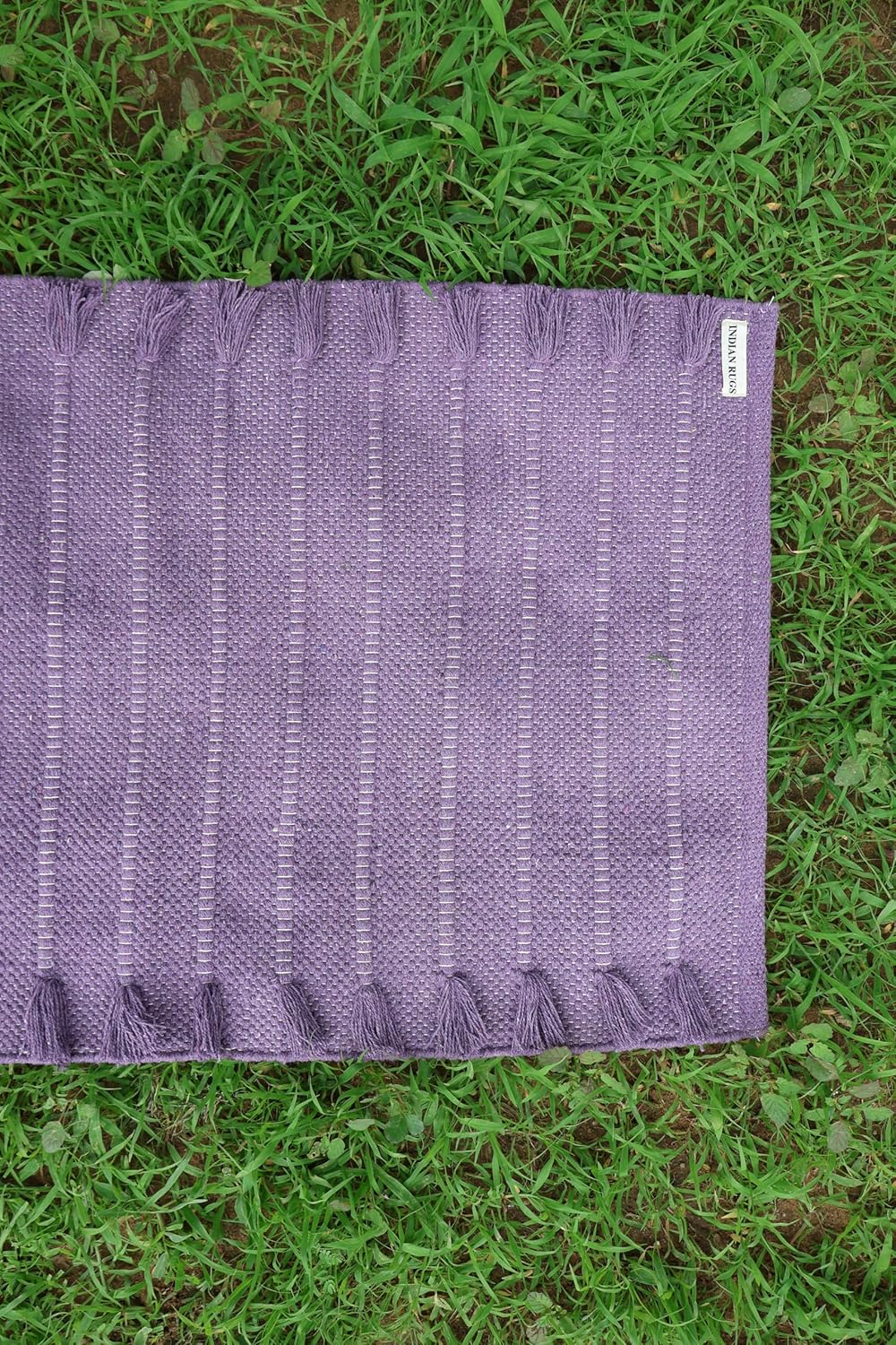 EcoComfort Cotton Yoga Mat - Hand-Woven, Extra-Thick for Ultimate Home Fitness - Durable & Stylish Yoga Rug (24”x72”x5mm)