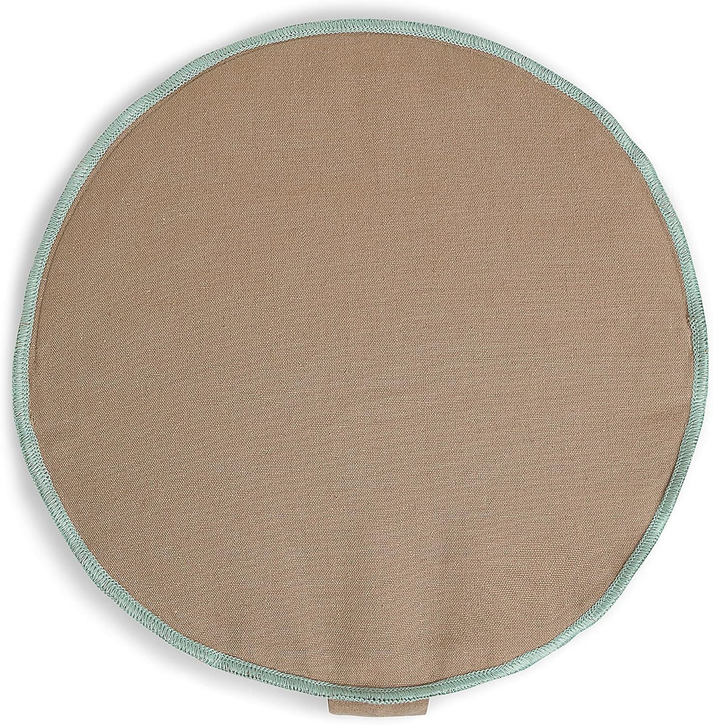Organic Round Meditation Cushion by renoo - Durable Comfortable Cotton, Linen, Hemp - Modern Zafu - Buckwheat Floor Pillow Yoga Bolster in 15 Colors Removable Cover - 15 inches - Vanilla