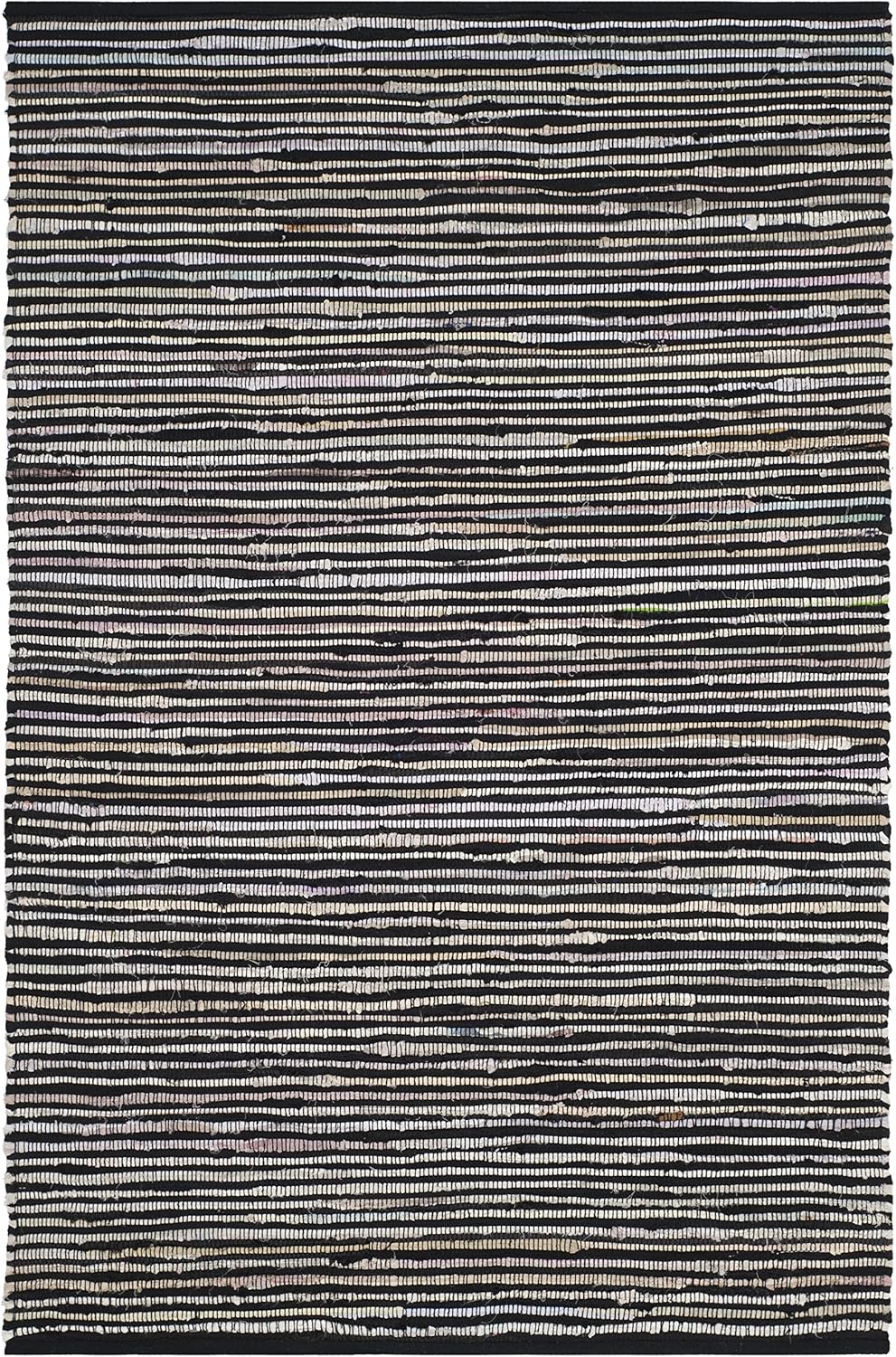 SAFAVIEH Area Rug 3x5 - Rag Rug Collection - Blue & Multi, Handmade Cotton, Boho Stripe Pattern, Ideal for Entryway, Living Room, Bedroom, Dining Space (RAR130B)