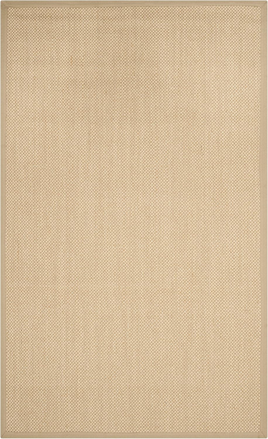 SAFAVIEH Area Rug 11x15 - Natural Fiber Collection - Large - Maize & Linen Color, Sisal, Woven Design with Border (NF141B) - Colors A