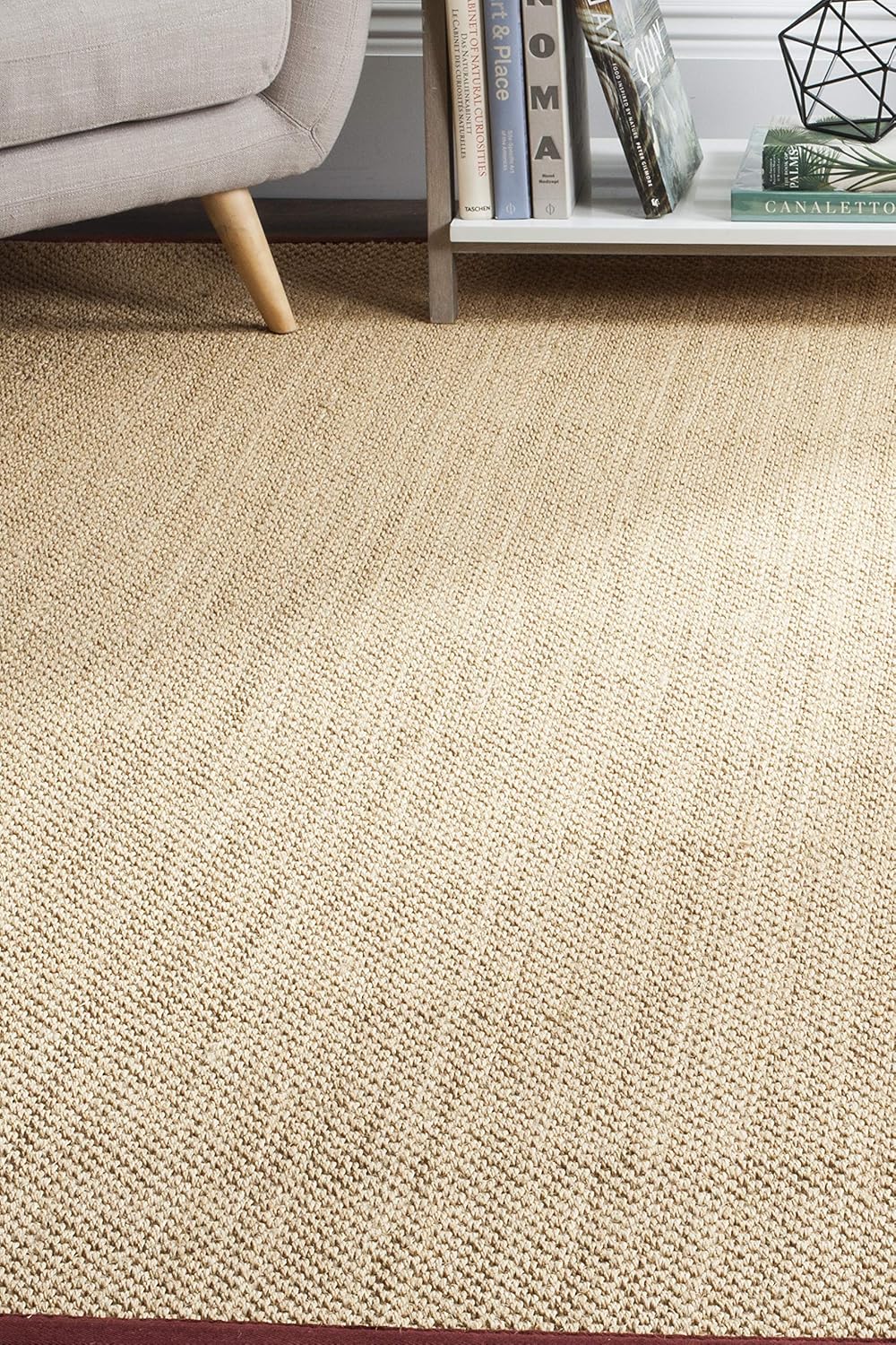 SAFAVIEH Area Rug 11x15 - Natural Fiber Collection - Large - Maize & Linen Color, Sisal, Woven Design with Border (NF141B) - Colors B
