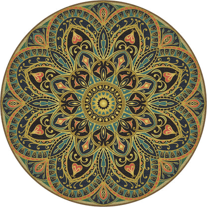 Knsbk Large Round Yoga Mat 4.6'X3.5mm for Exercise Premium Extra Thick, Ultra Comfortable, Non Slip, Meditation Mat