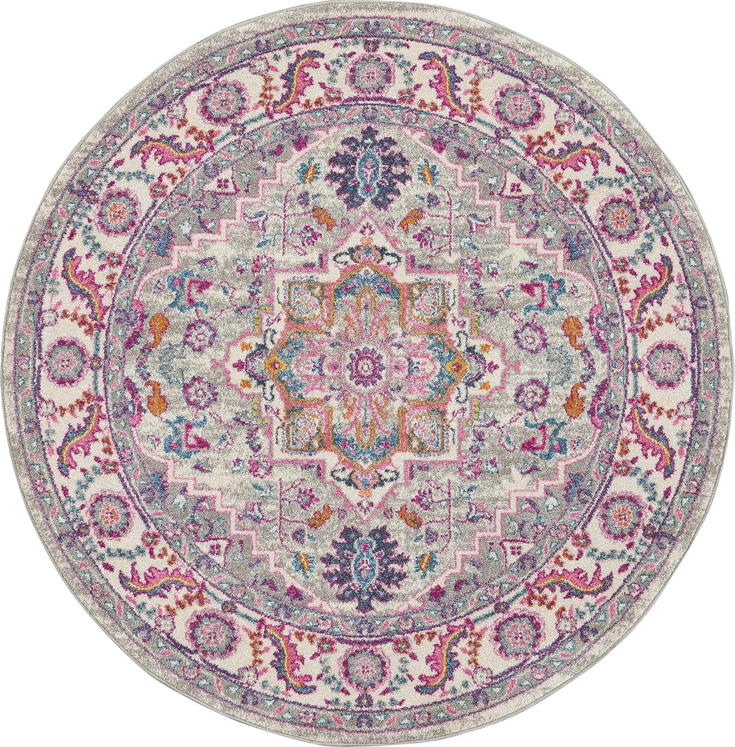 Nourison Home Passion Teal Multicolor 9' x 12' Area Rug - Easy Clean, Non Shedding, Bed Room, Living Room, Dining Room, Kitchen (9' x 12')