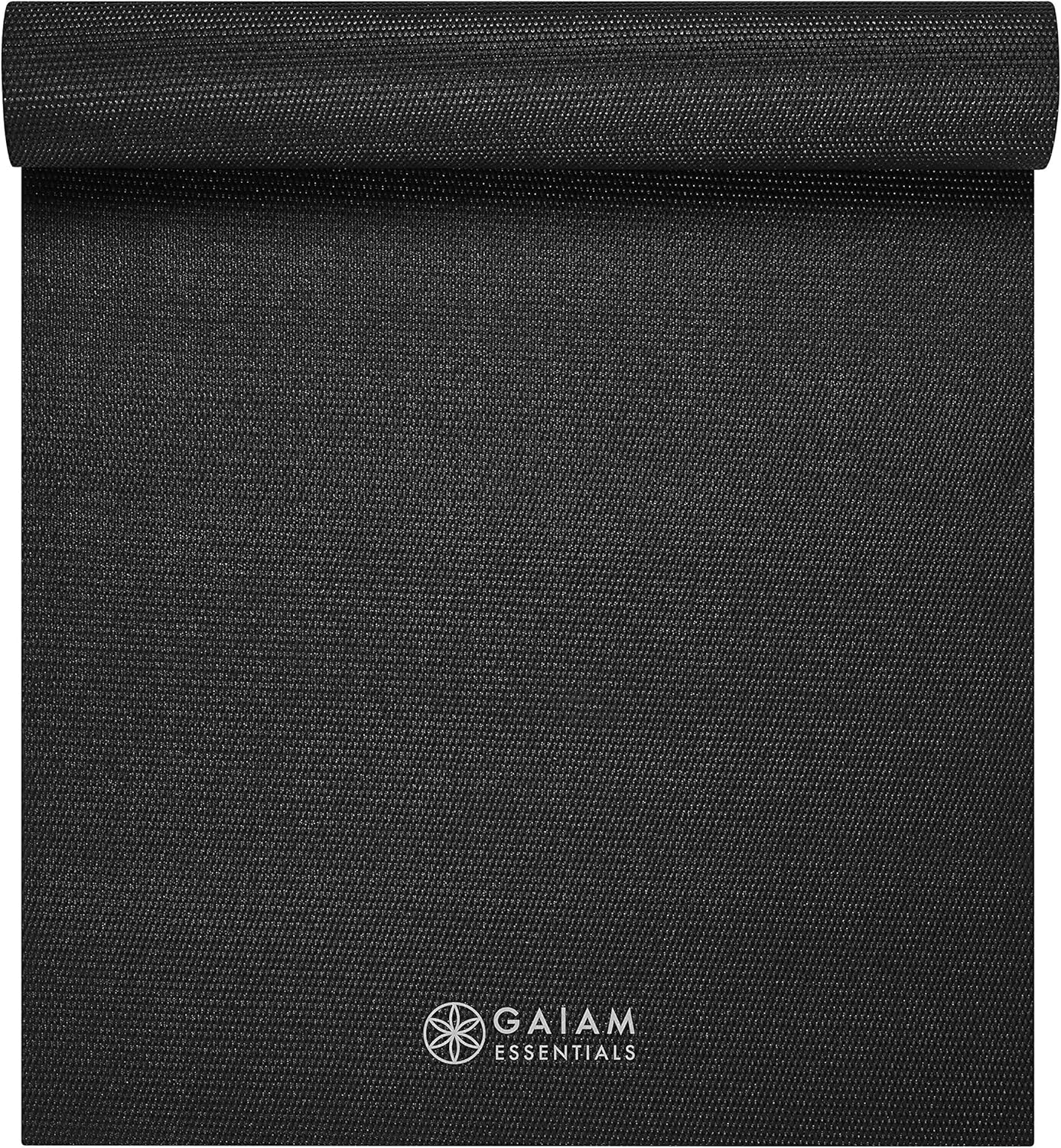Gaiam Essentials 1/4" Thin (6mm) Yoga & Pilates, Fitness & Exercise Mat with Easy-Cinch Carrier Strap Cusion Support For Fitness and Gym Workouts