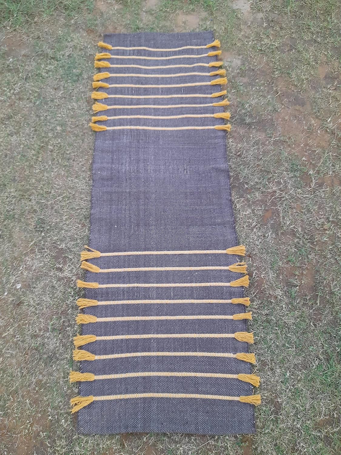 Jaipur art & Rugs Cotton Yoga Mat - Eco-Friendly Hand-Woven Rug - Non Slip & Thick (24”x72”x5mm) for Everyday Fitness at Home - Comfortable Extra-Long