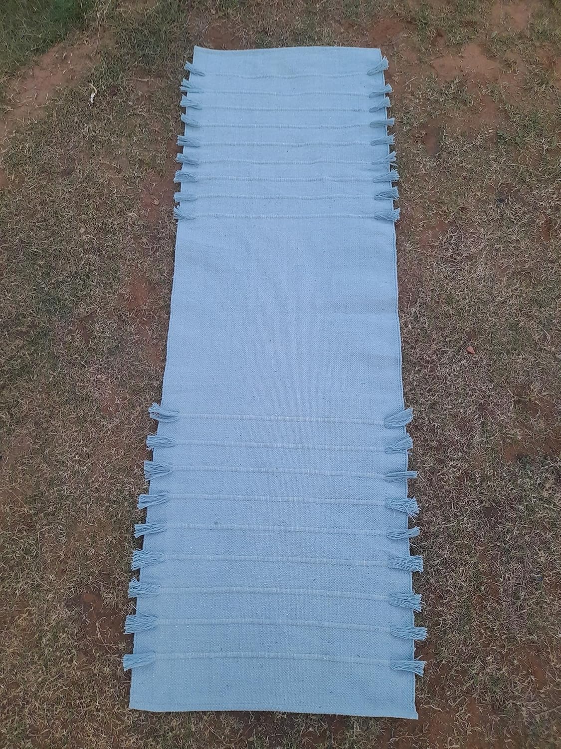 Jaipur art & Rugs Organic Cotton Yoga Mat - Eco-Friendly Hand-Woven Rug - Non Slip & Thick (24”x72”x5mm) for Everyday Fitness at Home - Comfortable Extra-Long
