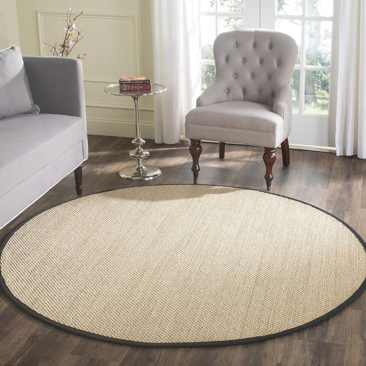 SAFAVIEH Area Rug 11x15 - Natural Fiber Collection - Large - Maize & Linen Color, Sisal, Woven Design with Border (NF141B) - Colors B