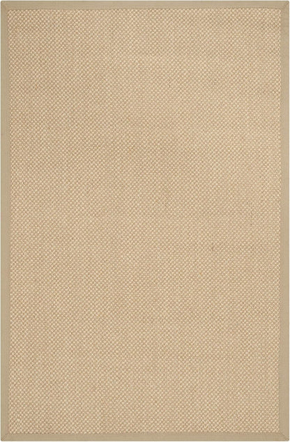 SAFAVIEH Area Rug 11x15 - Natural Fiber Collection - Large - Maize & Linen Color, Sisal, Woven Design with Border (NF141B) - Colors A