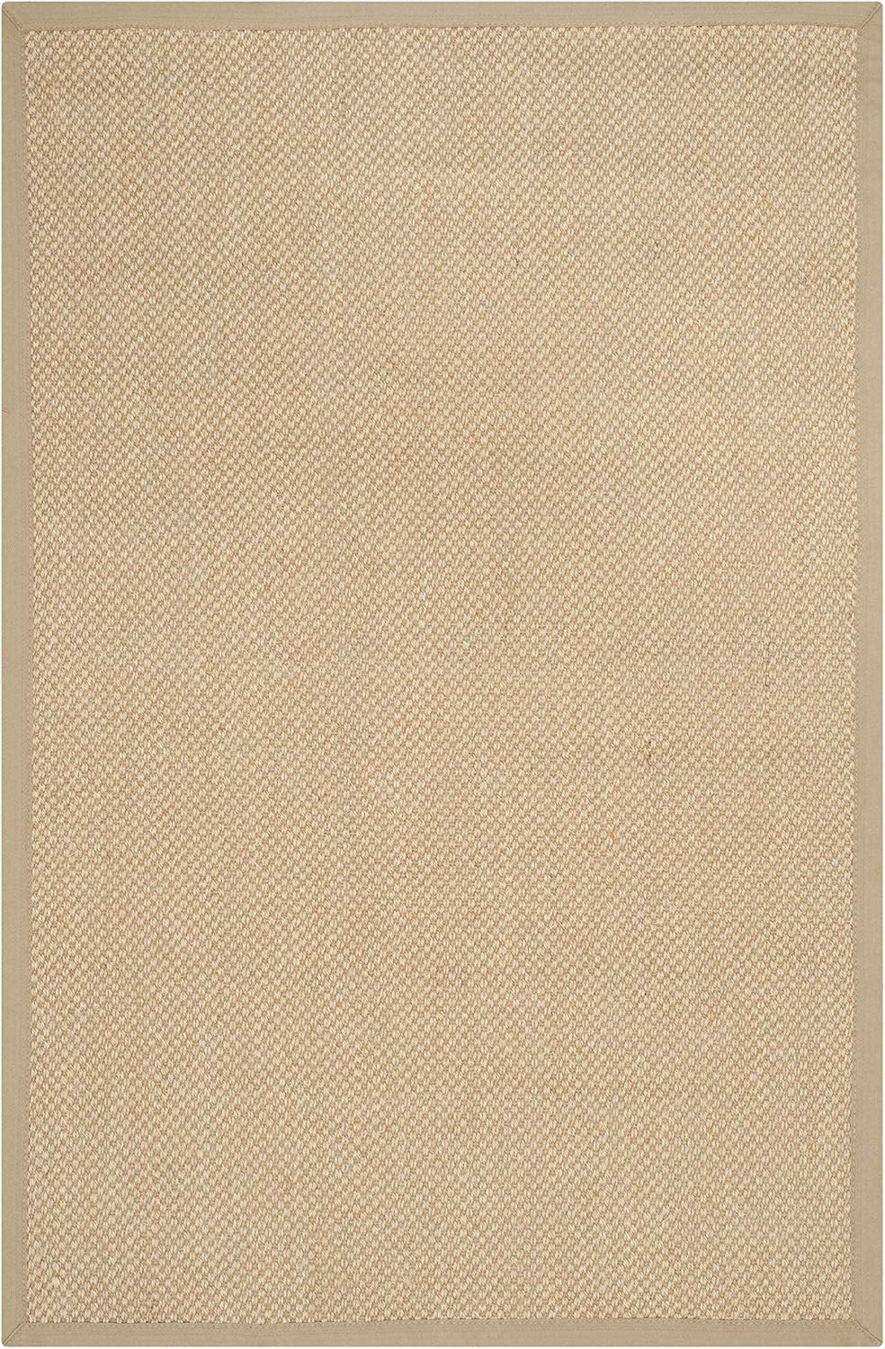 SAFAVIEH Area Rug 11x15 - Natural Fiber Collection - Large - Maize & Linen Color, Sisal, Woven Design with Border (NF141B) - Colors B