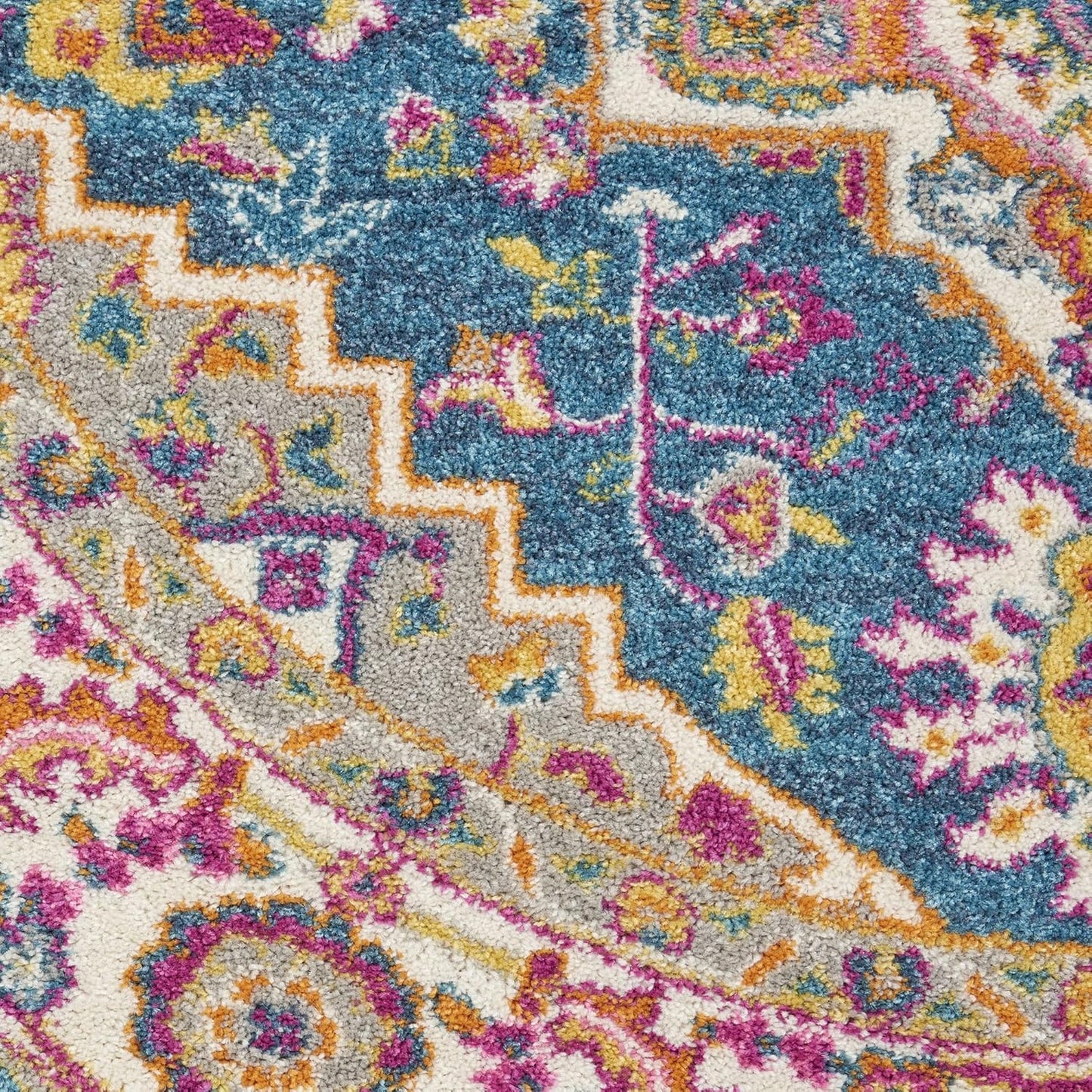 Nourison Home Passion Teal Multicolor 9' x 12' Area Rug - Easy Clean, Non Shedding, Bed Room, Living Room, Dining Room, Kitchen (9' x 12')