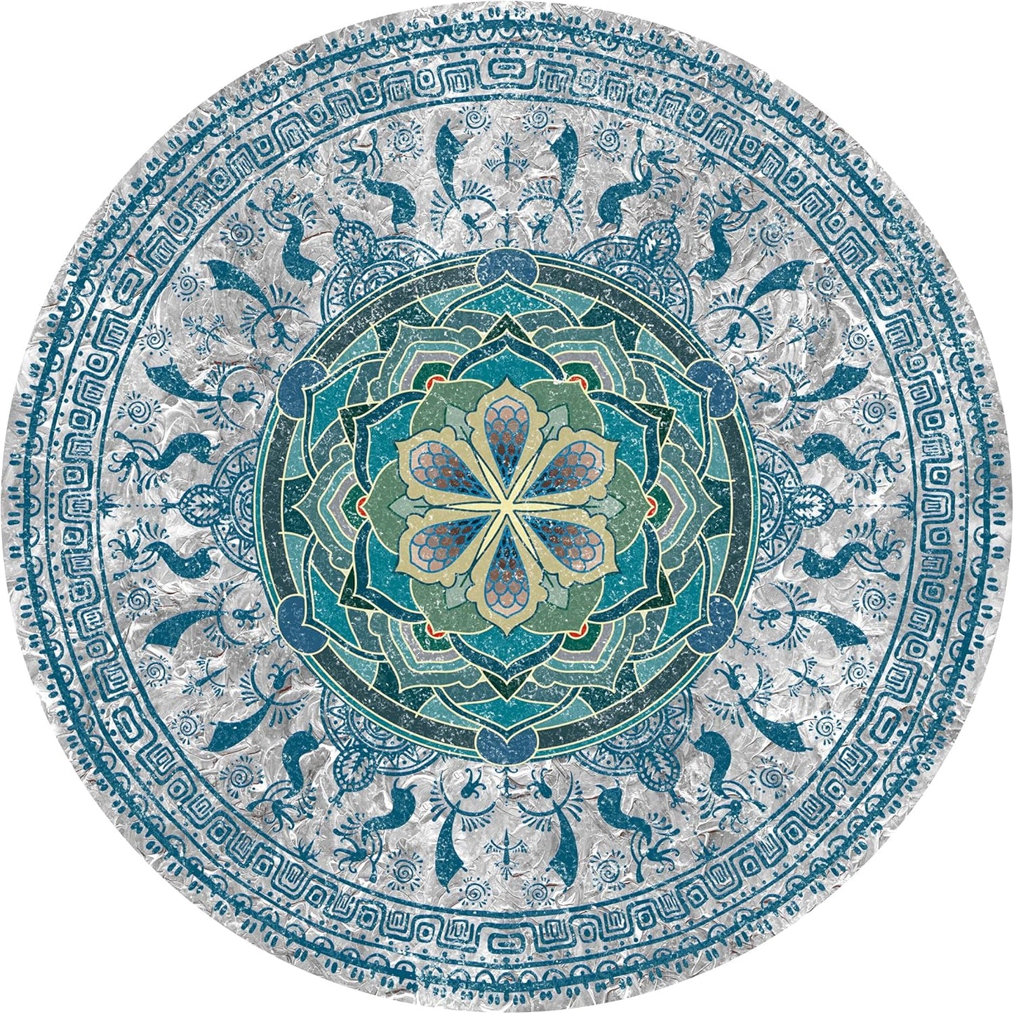 Knsbk Large Round Yoga Mat 4.6'X3.5mm for Exercise Premium Extra Thick, Ultra Comfortable, Non Slip, Meditation Mat