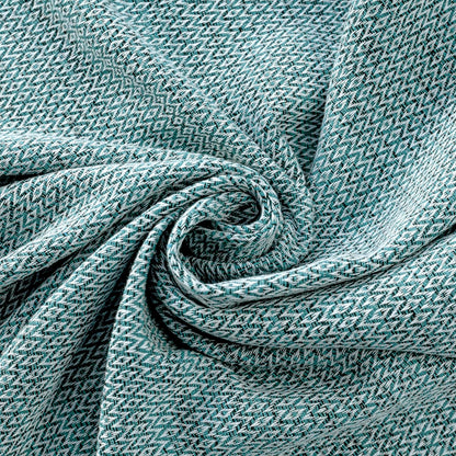 Peshtemania Premium Cotton Throw Blanket, 50x60 inches, Light Blue, Turkish Herringbone, Farmhouse Decor, Yoga Blanket, Picnic Blanket