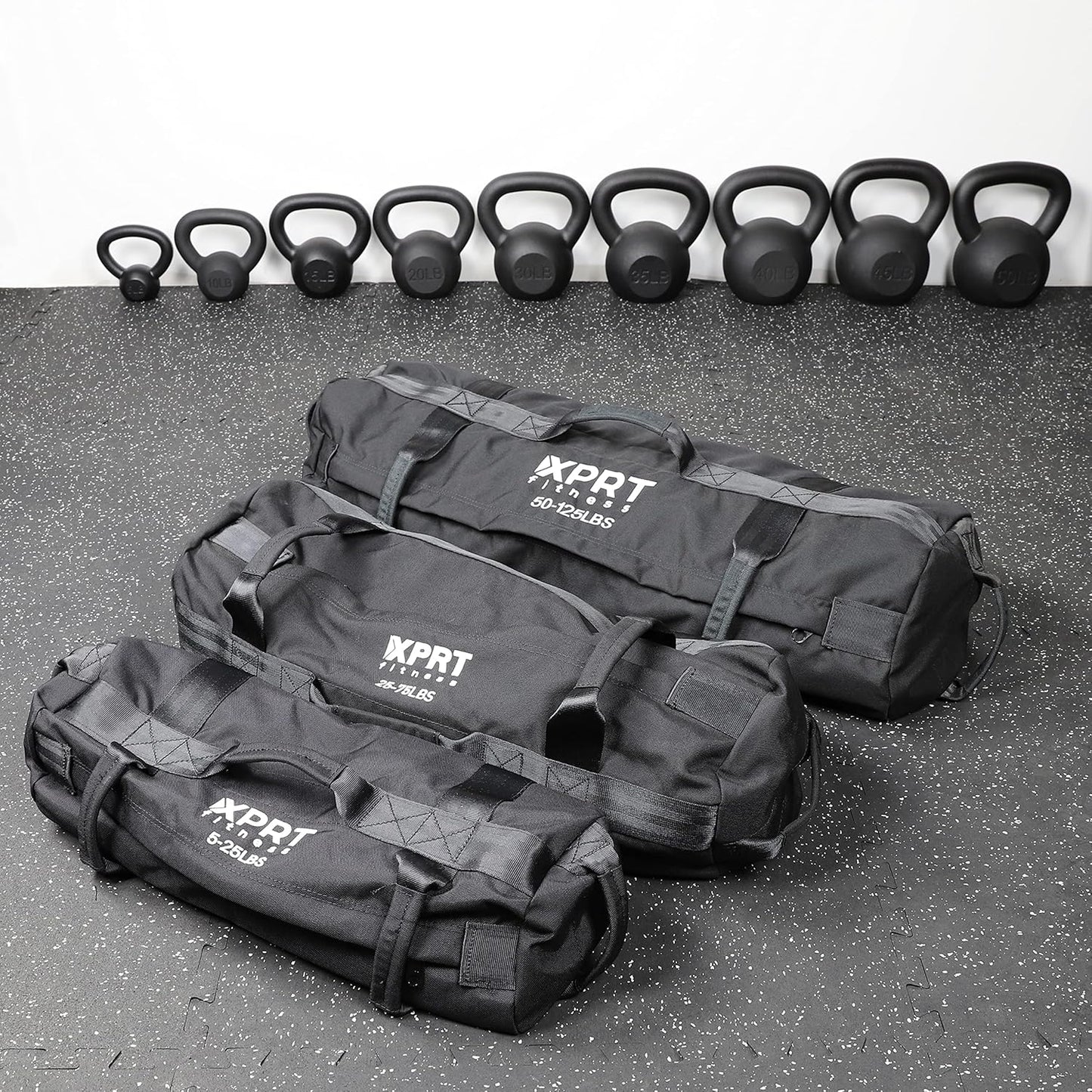 XPRT Fitness Workout Sandbag for Heavy Duty Workout Cross Training 7 Multi-positional Handles - Color Army Green/Black/Camo